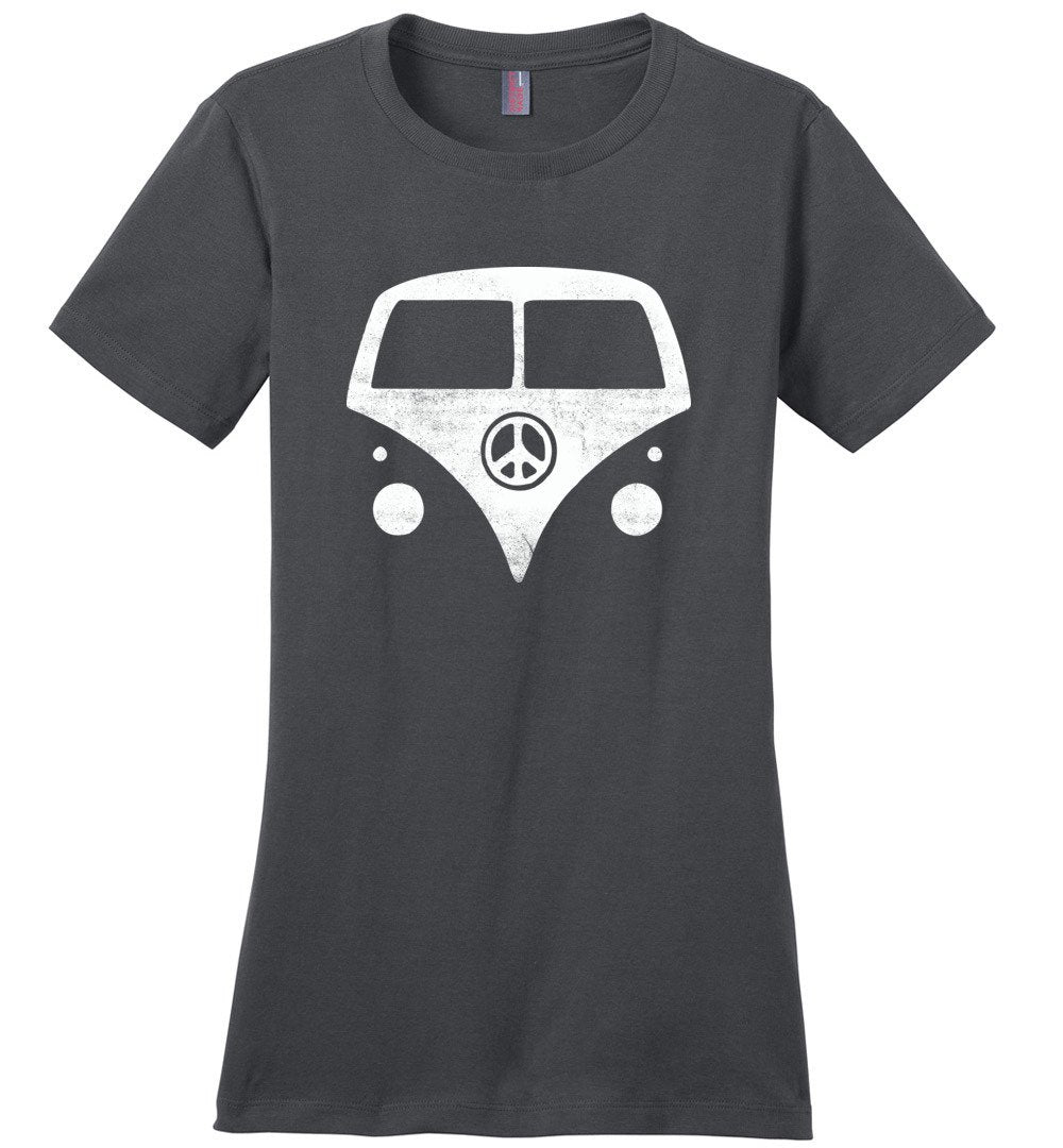 Hippie Van T-shirts Heyjude Shoppe Ladies Crew Tee Charcoal XS