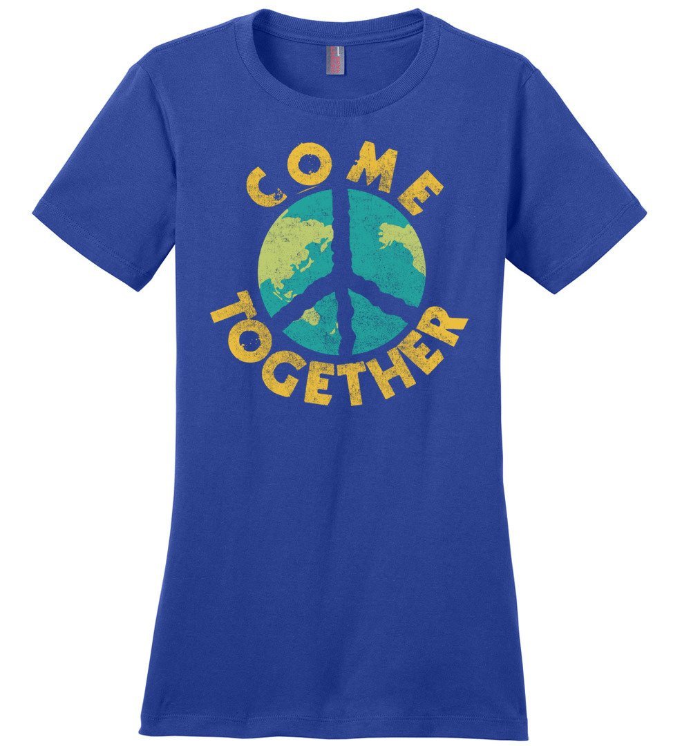 Come Together T-shirts Heyjude Shoppe Ladies Crew Tee Deep Royal XS