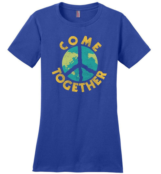 Come Together T-shirts Heyjude Shoppe Ladies Crew Tee Deep Royal XS