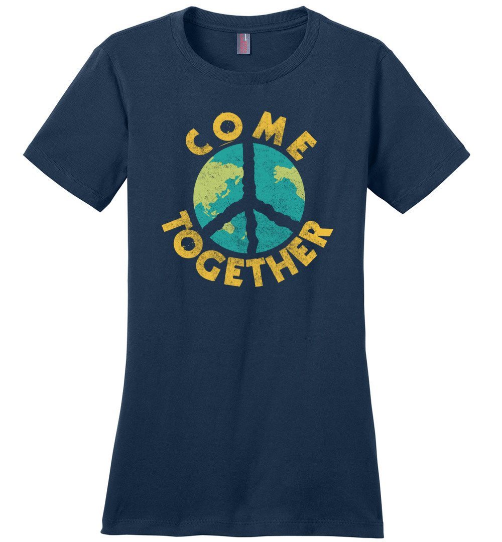 Come Together T-shirts Heyjude Shoppe Ladies Crew Tee Navy XS