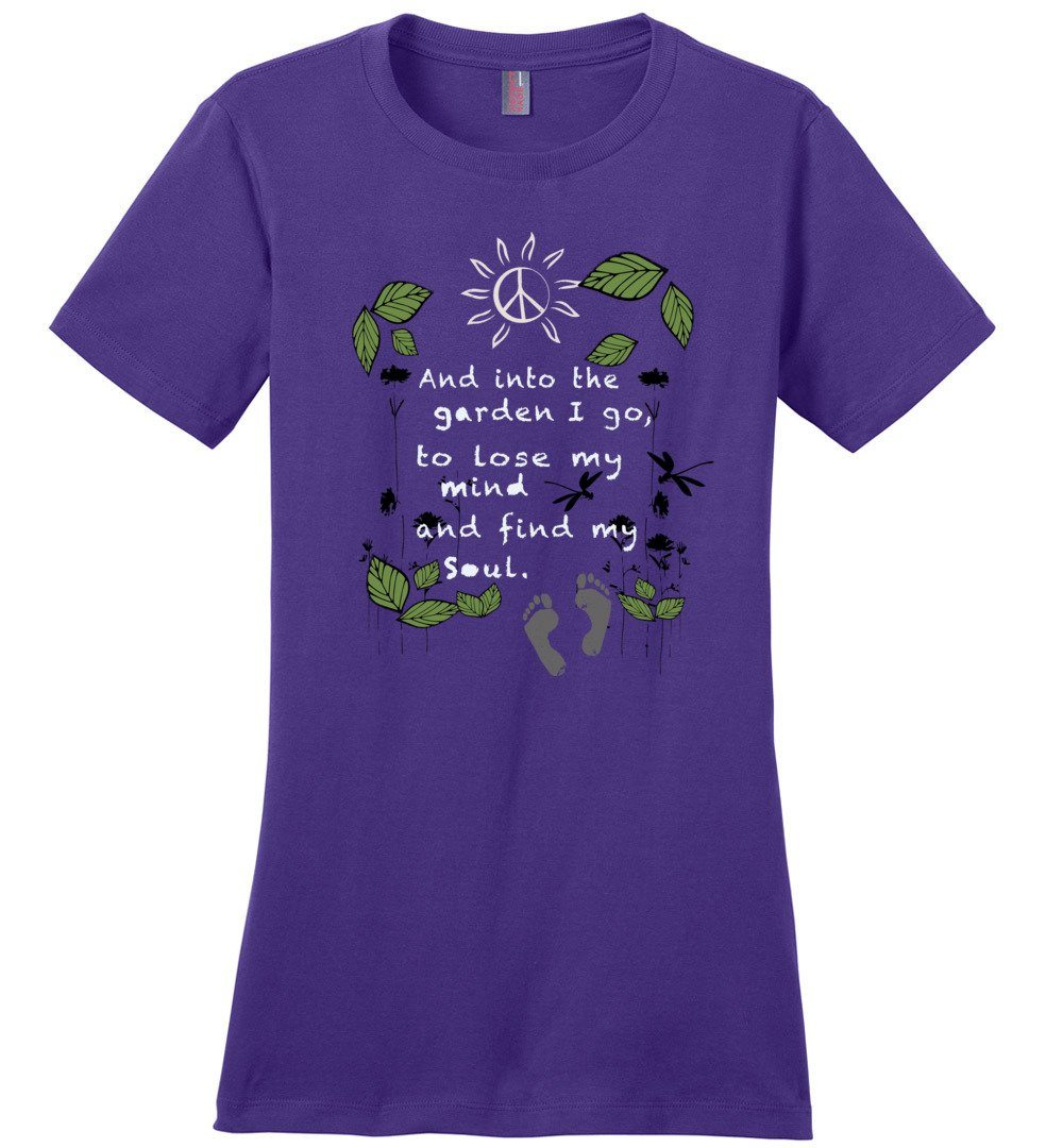 Into The Garden T-Shirts Heyjude Shoppe Ladies Crew Tee Purple XS