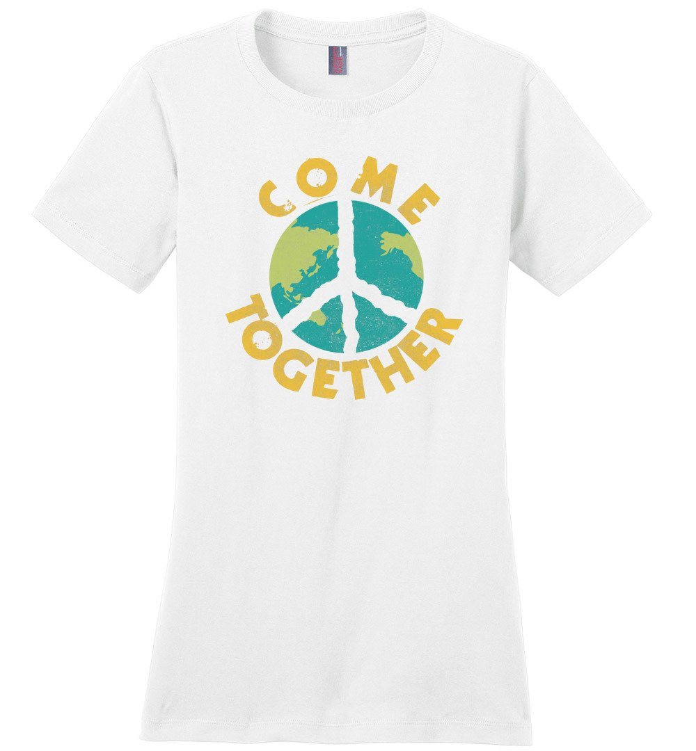 Come Together T-shirts Heyjude Shoppe Ladies Crew Tee White XS