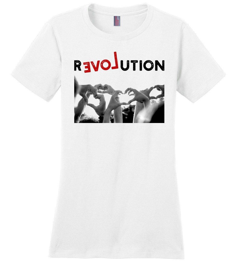 Revolution Of Love - T-shirts Heyjude Shoppe Ladies Crew Tee White XS