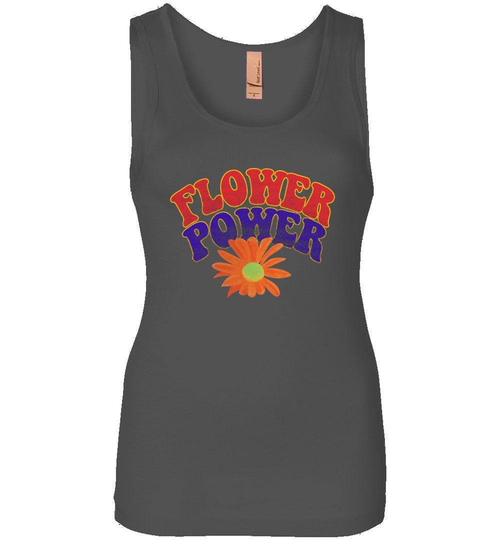 Flower Power Tank Heyjude Shoppe Dark Grey S 