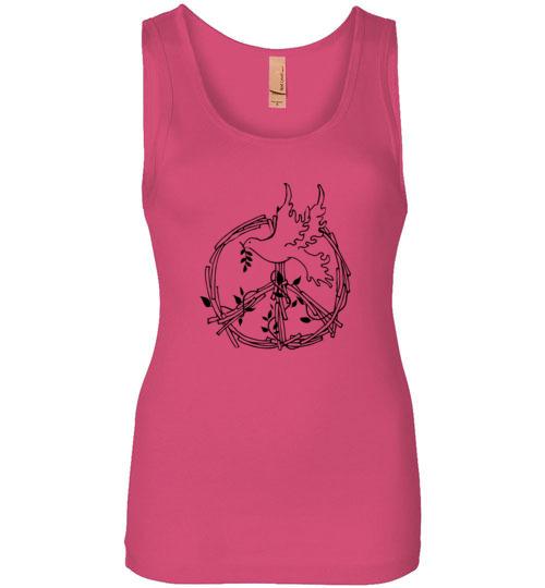 Wings Of Peace Tank Tops T-Shirts Heyjude Shoppe Hot Pink S 