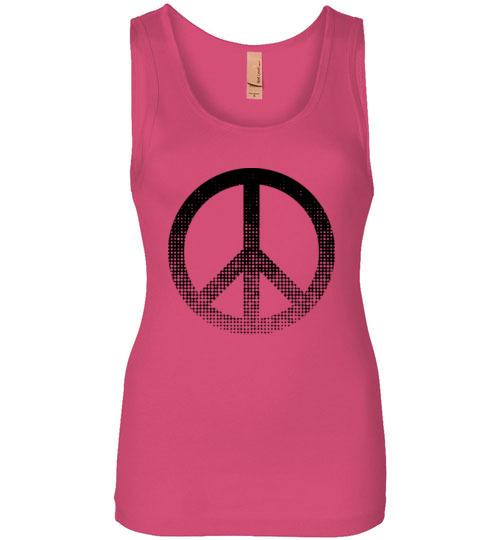 Peace Sign Tank Tops T-Shirts Heyjude Shoppe Hot Pink S 