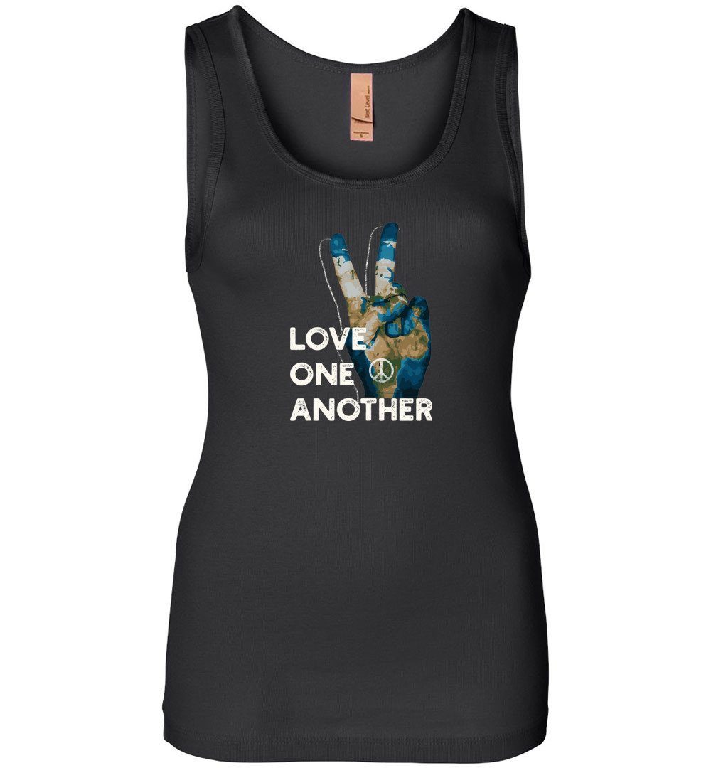 Love One Another - Peace Sign Tank Heyjude Shoppe Women's Tank Black S