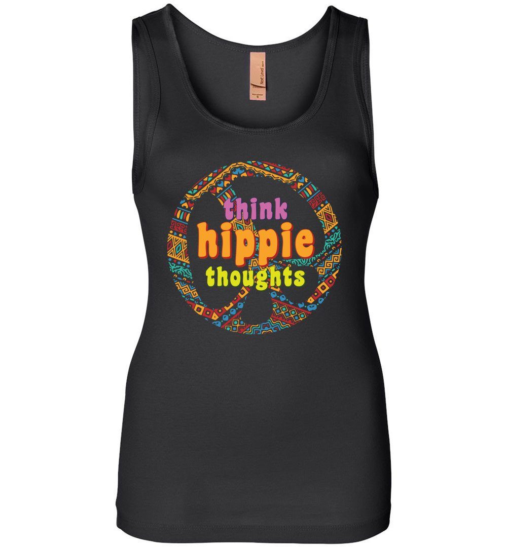 Think Hippie Thoughts Tank Heyjude Shoppe Black S 