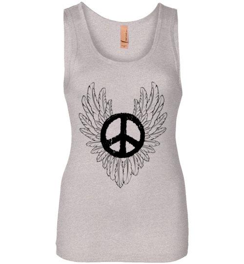 Wings Of Peace Tank Tops T-Shirts Heyjude Shoppe Light Heather Grey S 