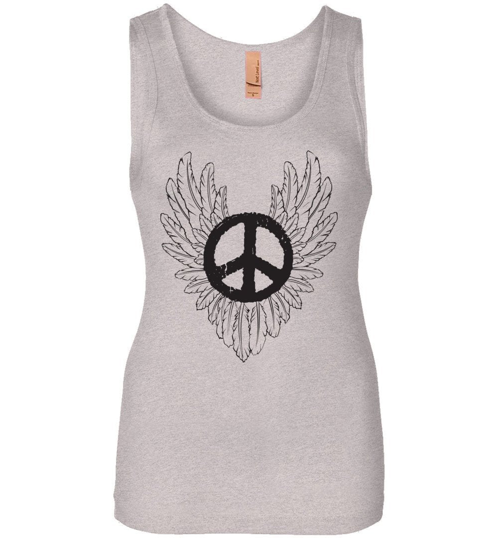 Peace Wings Tank Heyjude Shoppe Light Heather Grey S 