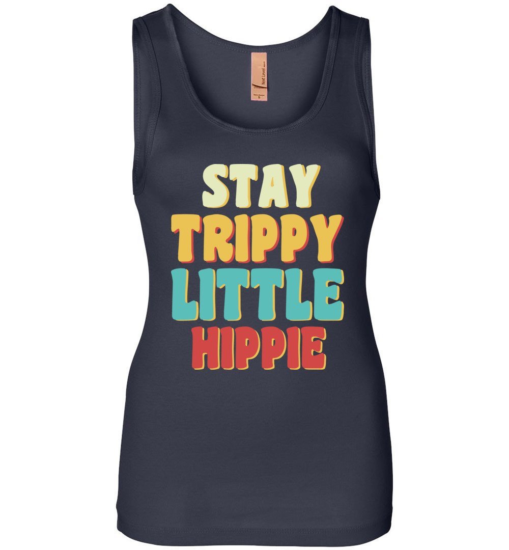 Stay Trippy Little Hipppie Tank Heyjude Shoppe Midnight Navy S 