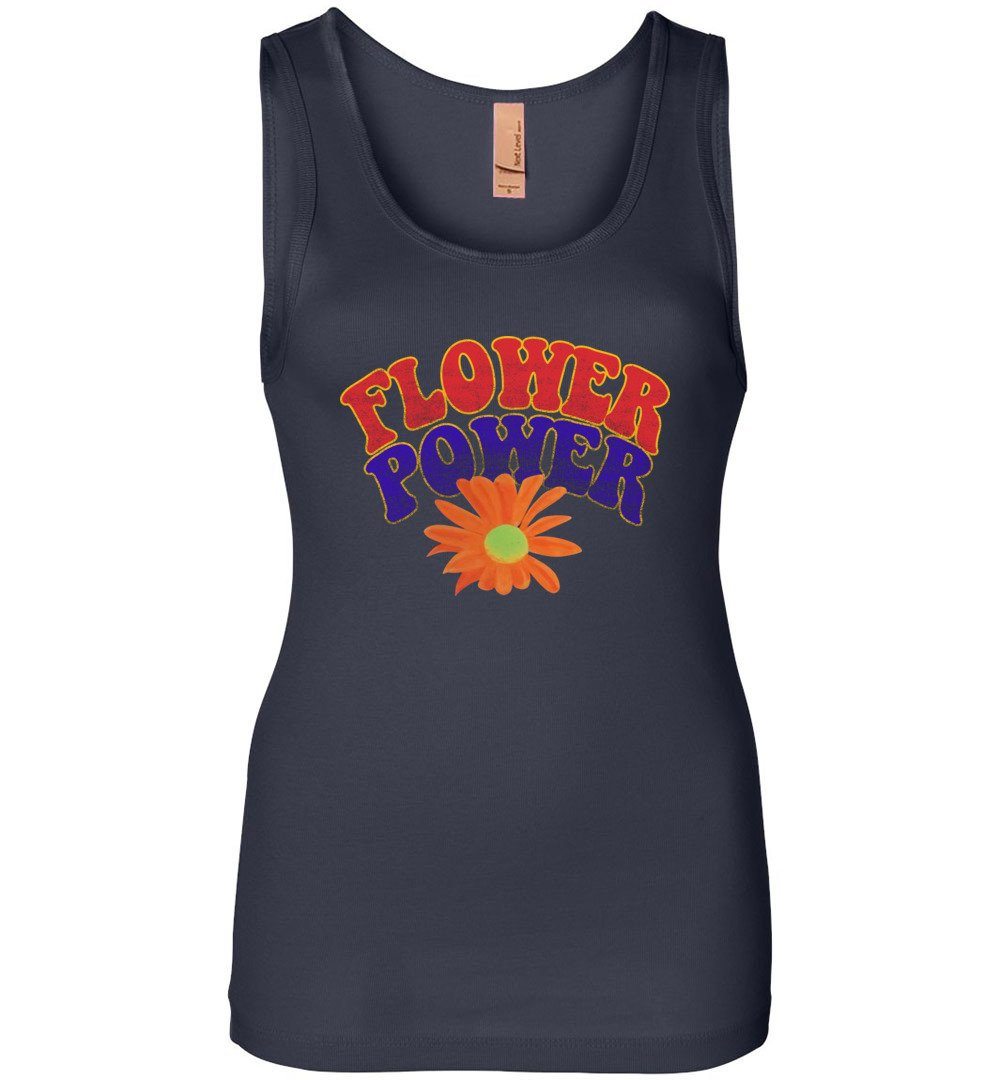 Flower Power Tank Heyjude Shoppe Midnight Navy S 