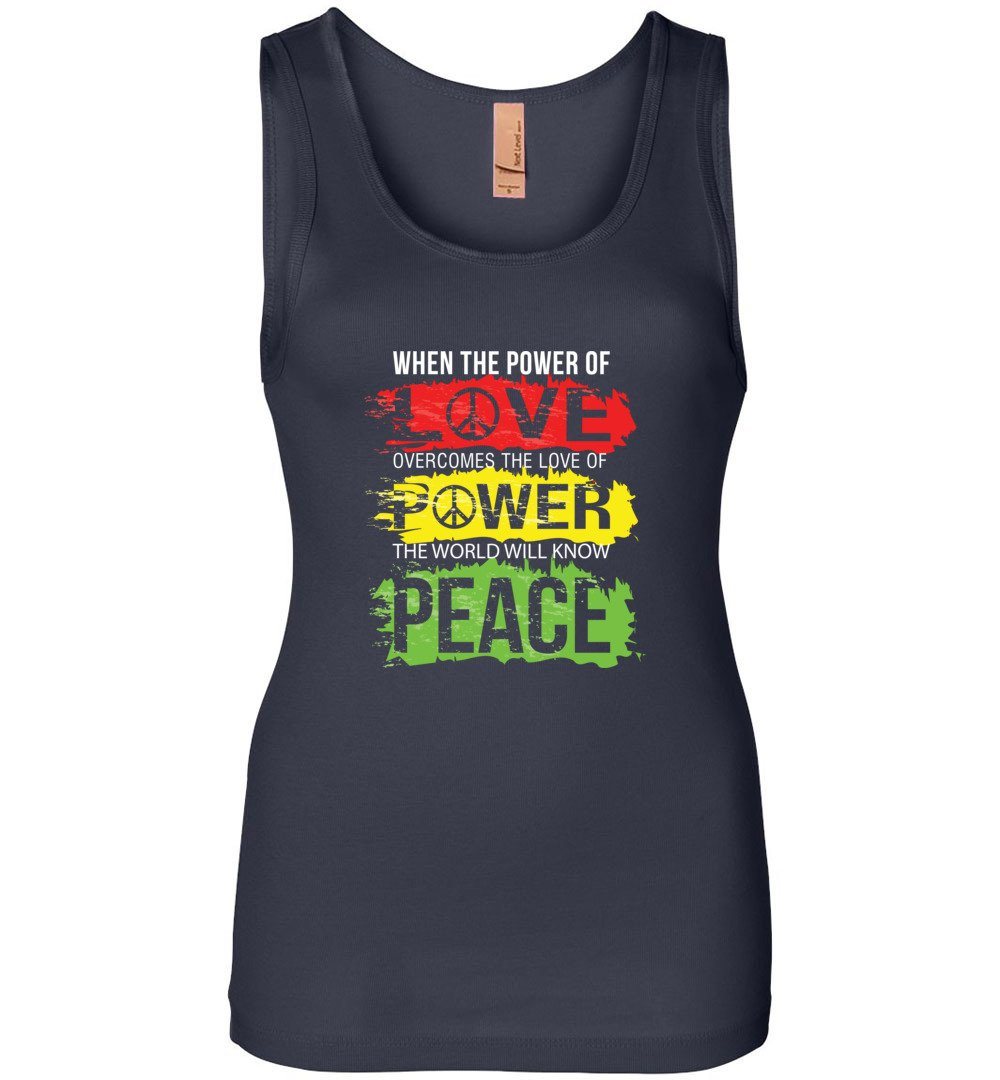 The World Will Know Peace Tank Heyjude Shoppe Women's Tank Midnight Navy S