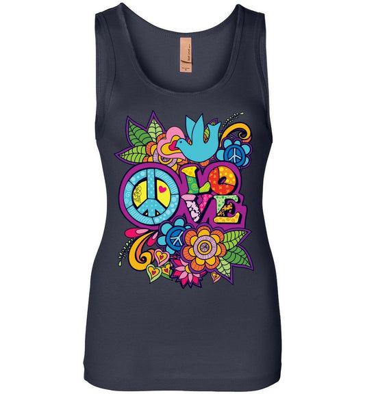 Peace Love Tank Heyjude Shoppe Midnight Navy S