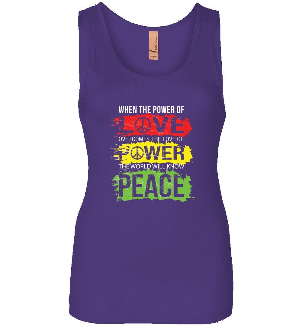 The World Will Know Peace Tank Heyjude Shoppe Women's Tank Purple Rush S