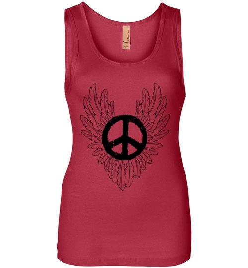 Wings Of Peace Tank Tops T-Shirts Heyjude Shoppe Red S 