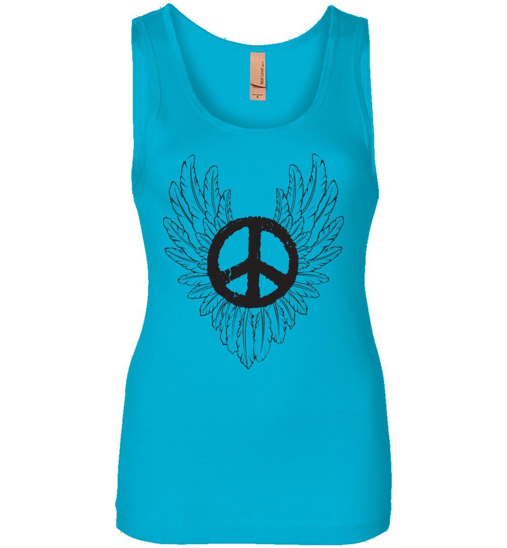 Peace Wings Tank Heyjude Shoppe Turquoise S 