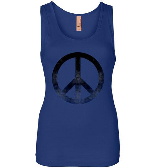 Peace Sign Tank Tops T-Shirts Heyjude Shoppe Royal Blue S 