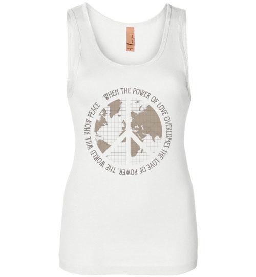 The World Will Know Peace Tank Tops T-Shirts Heyjude Shoppe White S 