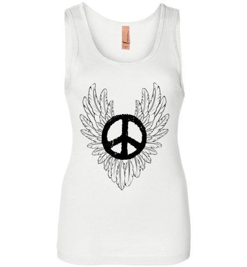 Wings Of Peace Tank Tops T-Shirts Heyjude Shoppe White S 