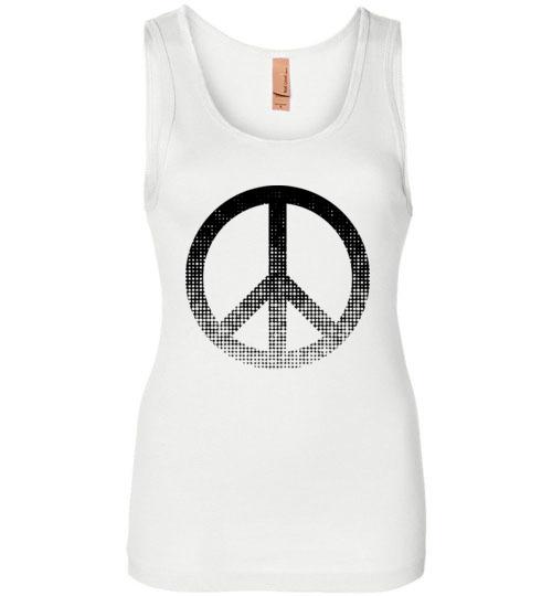 Peace Sign Tank Tops T-Shirts Heyjude Shoppe White S 