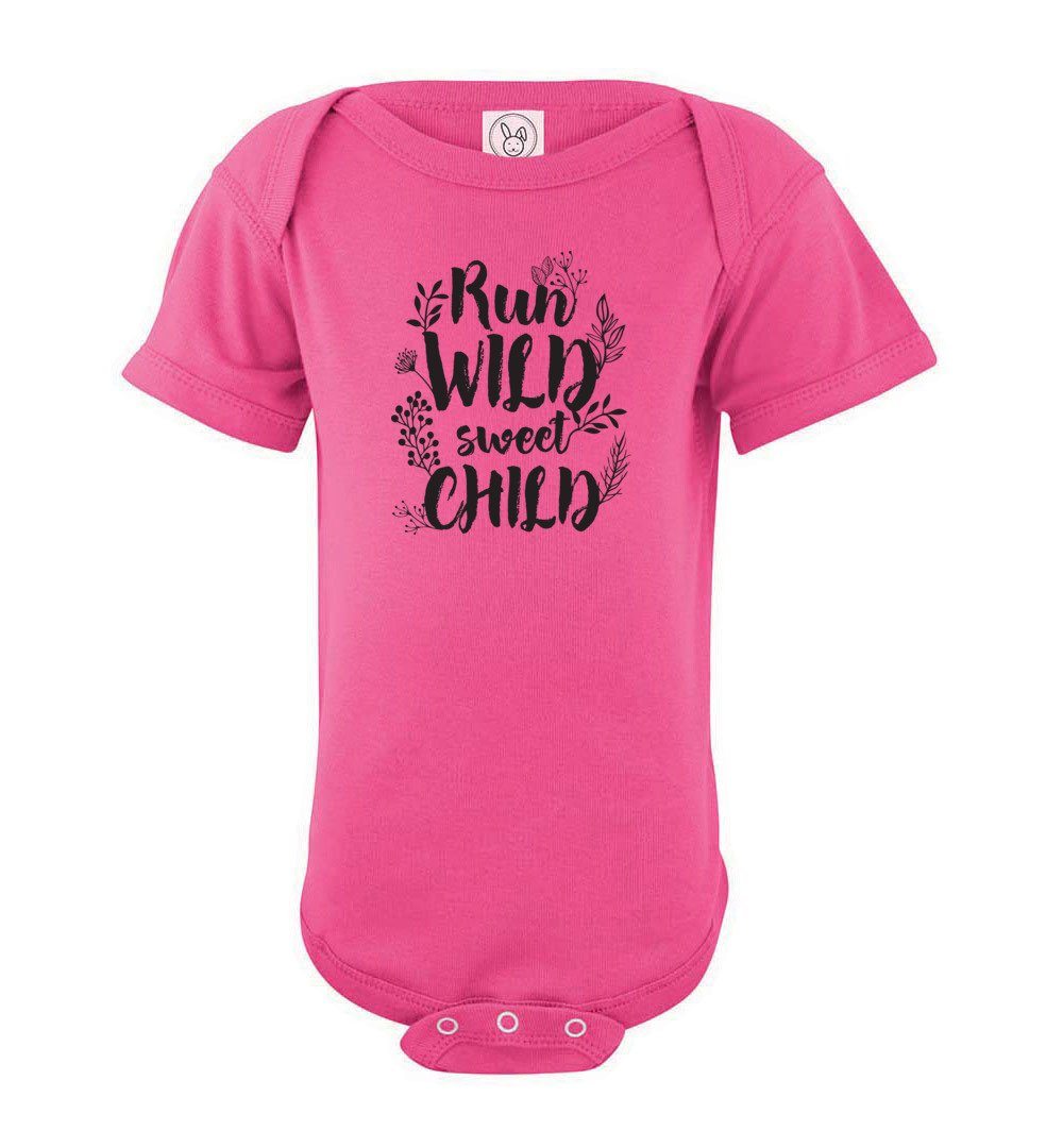 Run Wild Sweet Child - Infant Bodysuits Heyjude Shoppe Onesie Hot Pink NB