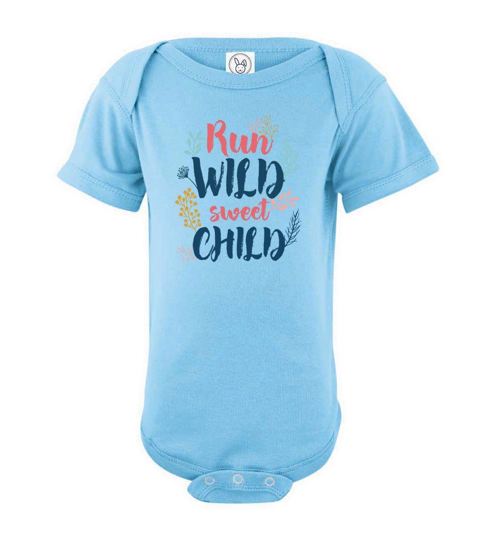 Run Wild Sweet Child - Infant Bodysuits Heyjude Shoppe Onesie Light Blue NB
