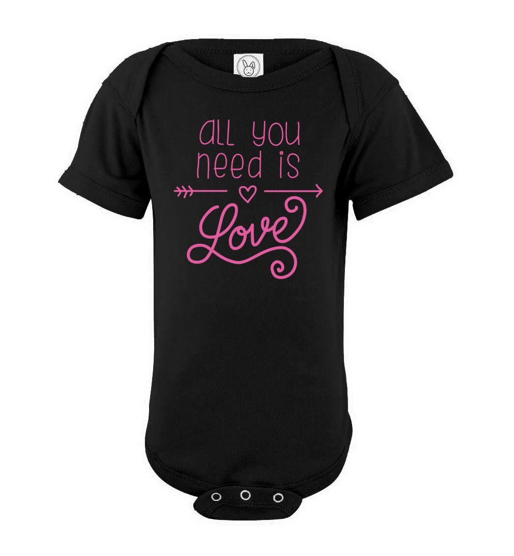 All You Need Is Love - Infant Bodysuits Heyjude Shoppe Onesie Black NB