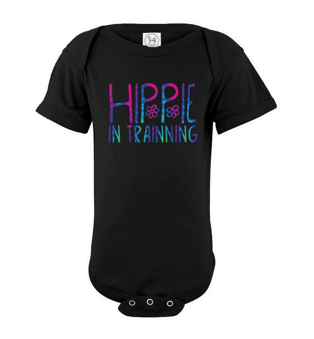 Hippie In Trainning - Infant Bodysuits Heyjude Shoppe Onesie Black NB