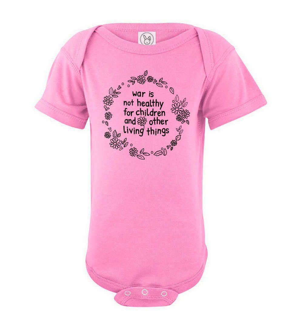 Anti War - Infant Bodysuits Heyjude Shoppe Onesie Pink NB