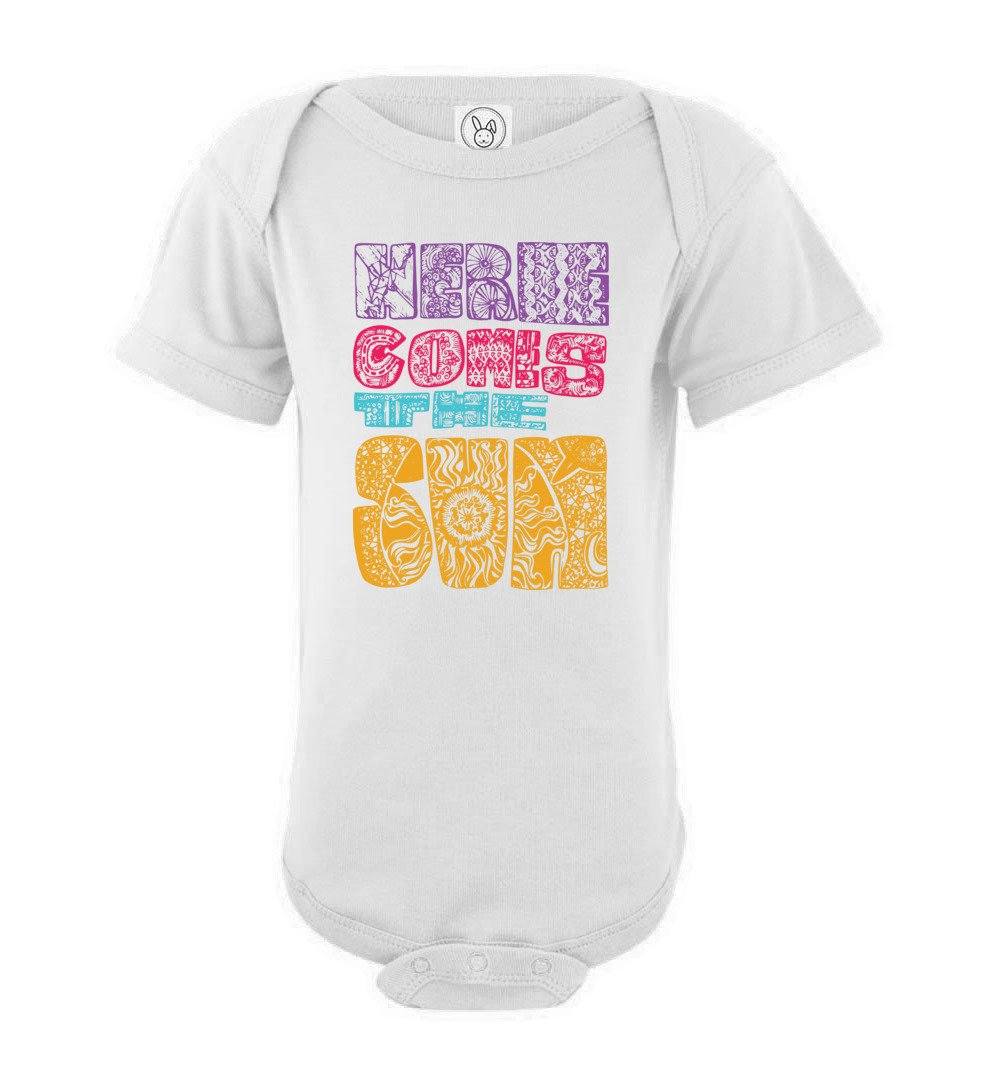 Here Comes The Sun - Infant Bodysuits Heyjude Shoppe Onesie White NB