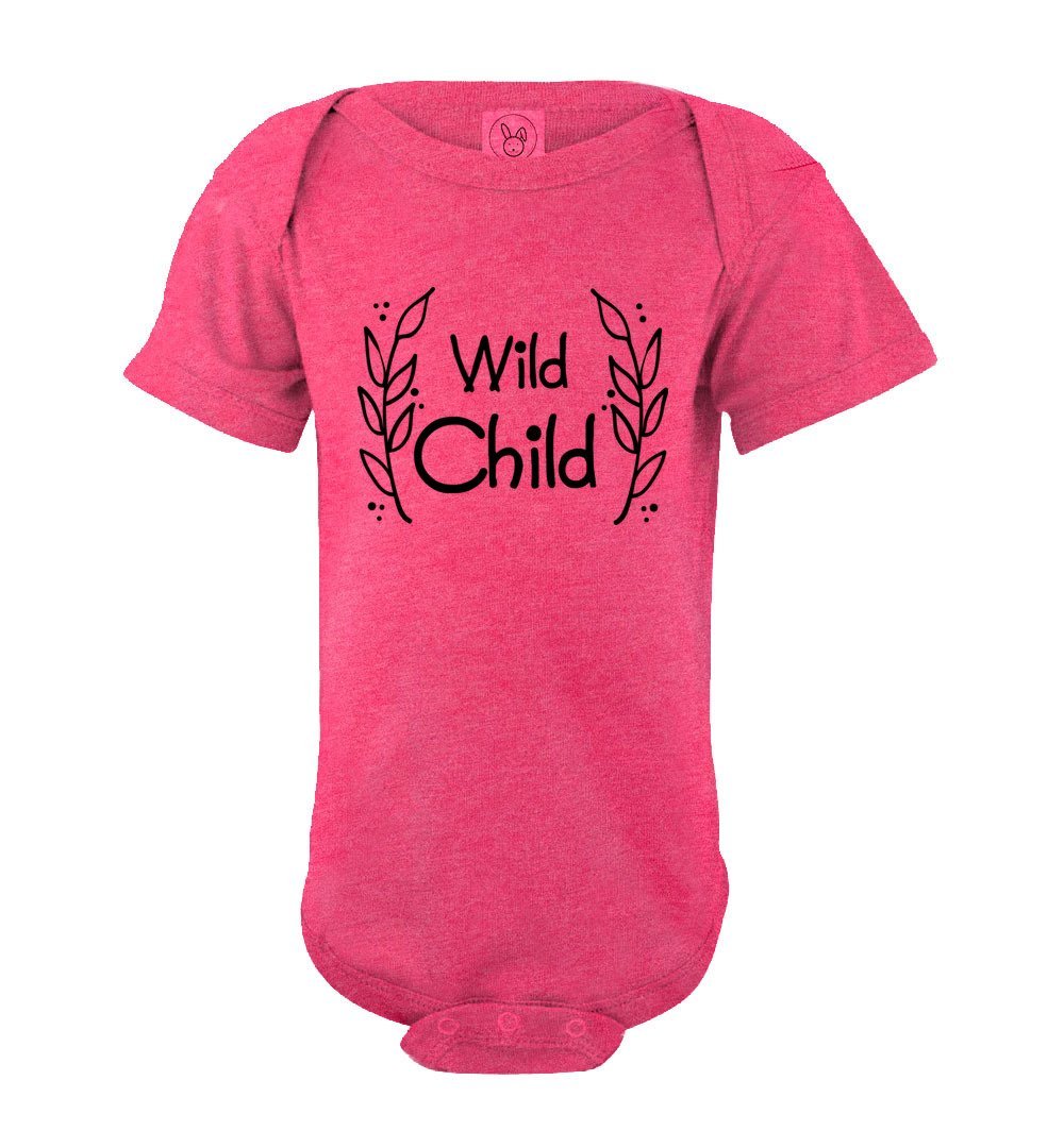 Wild Child - Infant Bodysuits Heyjude Shoppe Onesie Vintage Hot Pink NB