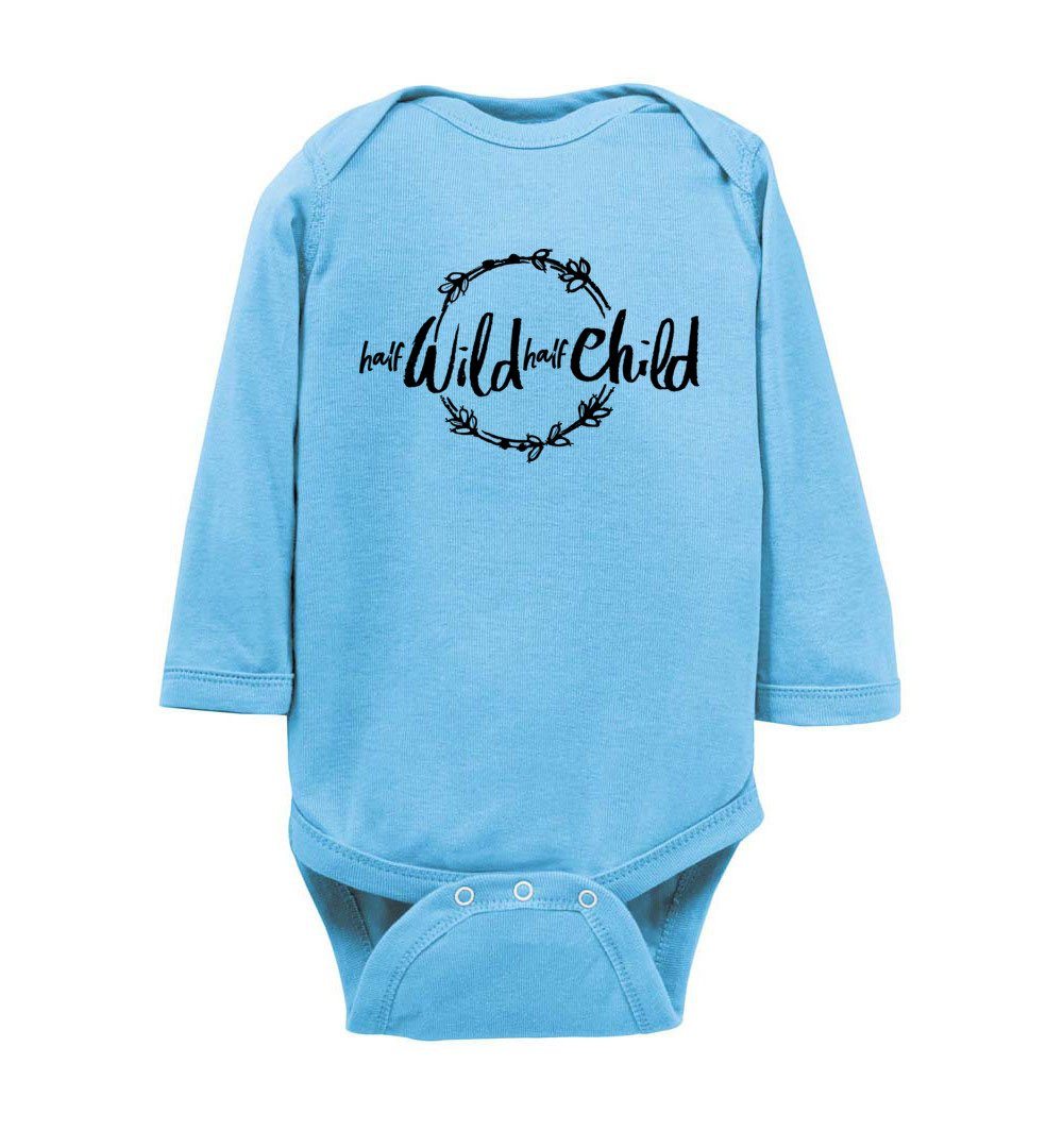 Half Wild Half Child - Infant Bodysuits Heyjude Shoppe LS Onesie Light Blue NB
