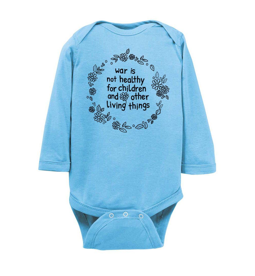 Anti War - Infant Bodysuits Heyjude Shoppe LS Onesie Light Blue NB