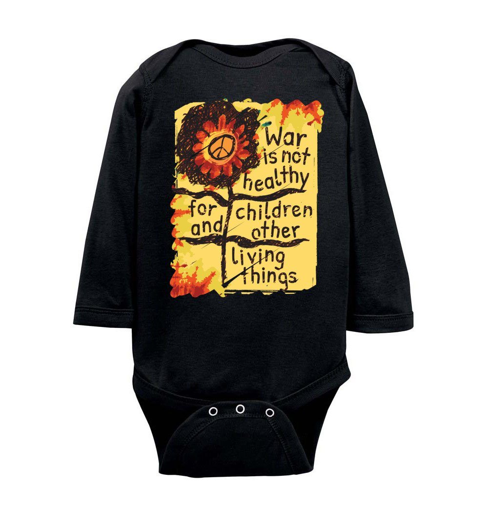 Anti War - Infant Bodysuits Heyjude Shoppe LS Onesie Black NB