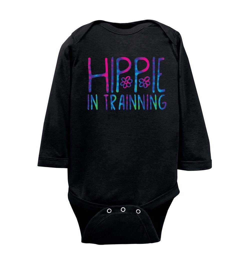 Hippie In Trainning - Infant Bodysuits Heyjude Shoppe LS Onesie Black NB