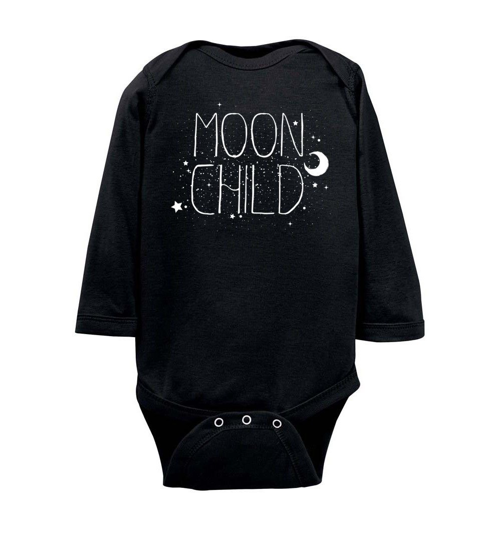 Moon Child - Infant Bodysuits Heyjude Shoppe LS Onesie Black NB