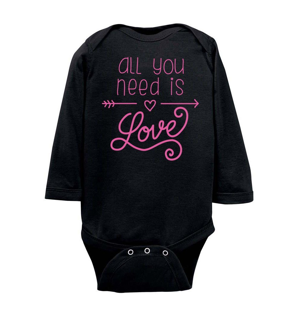 All You Need Is Love - Infant Bodysuits Heyjude Shoppe LS Onesie Black NB