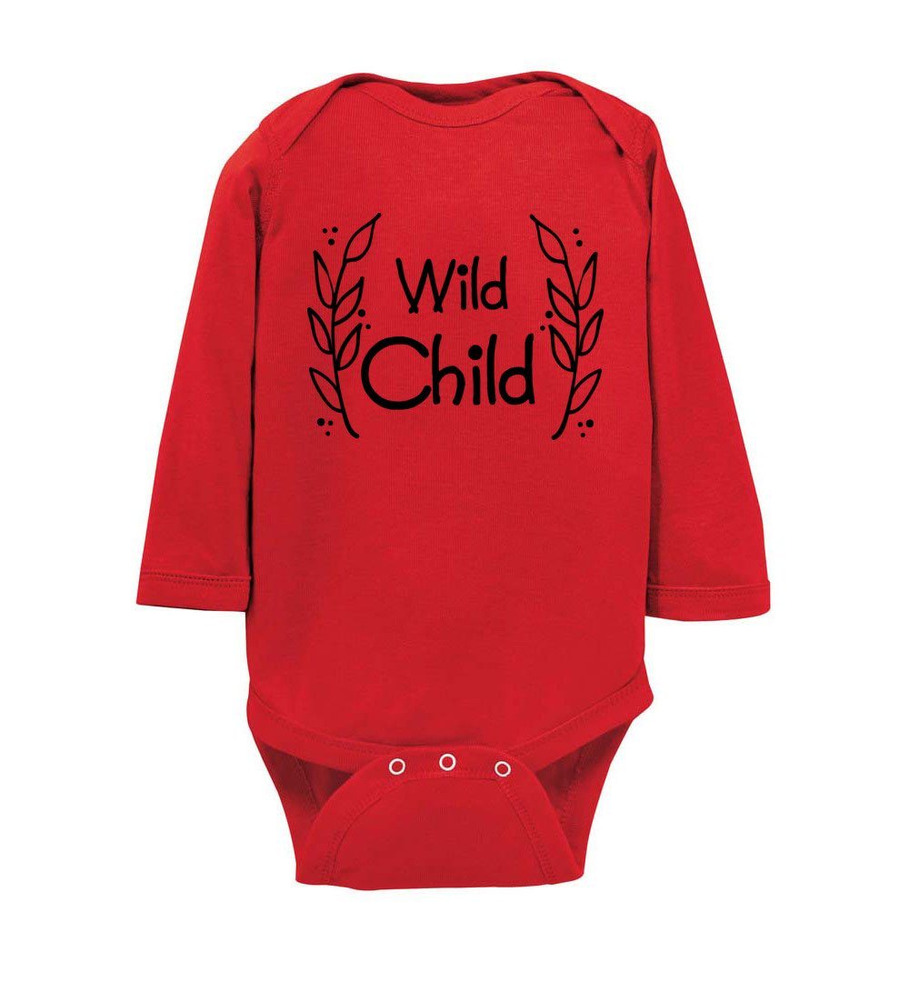 Wild Child - Infant Bodysuits Heyjude Shoppe LS Onesie Red NB