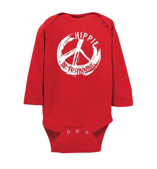Hippie In Trainning - Infant Bodysuits Heyjude Shoppe LS Onesie Red NB