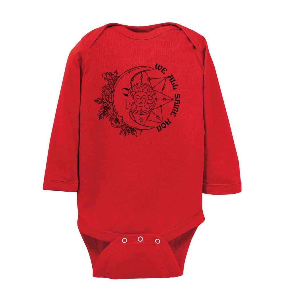 We All Shine On - Infant Bodysuits Heyjude Shoppe LS Onesie Red NB