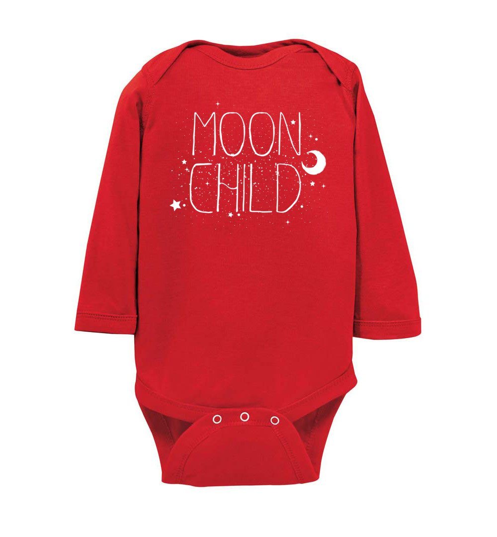 Moon Child - Infant Bodysuits Heyjude Shoppe LS Onesie Red NB