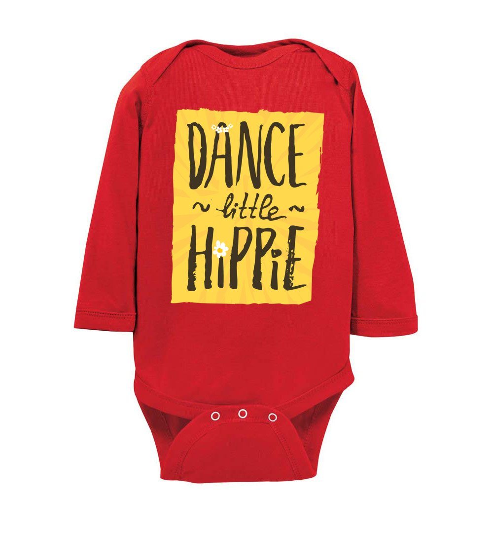 Dance Little Hippie - Infant Bodysuits Heyjude Shoppe LS Onesie Red NB