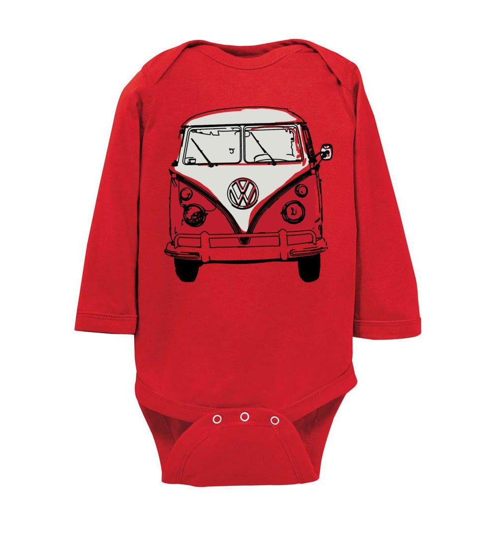 Hippie Van - Infant Bodysuits Heyjude Shoppe LS Onesie Red NB