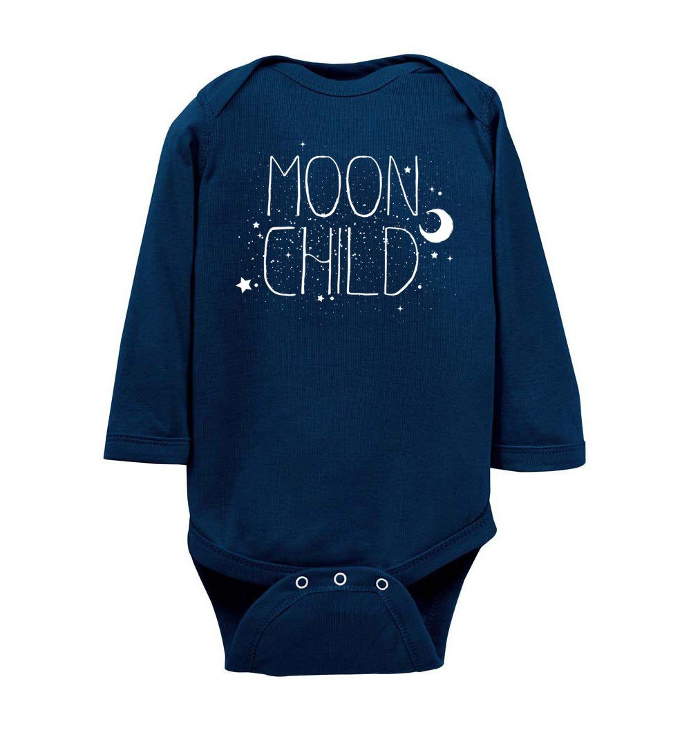 Moon Child - Infant Bodysuits Heyjude Shoppe LS Onesie Navy NB