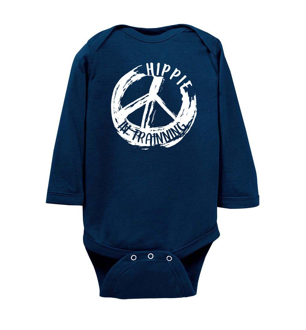 Hippie In Trainning - Infant Bodysuits Heyjude Shoppe LS Onesie Navy NB