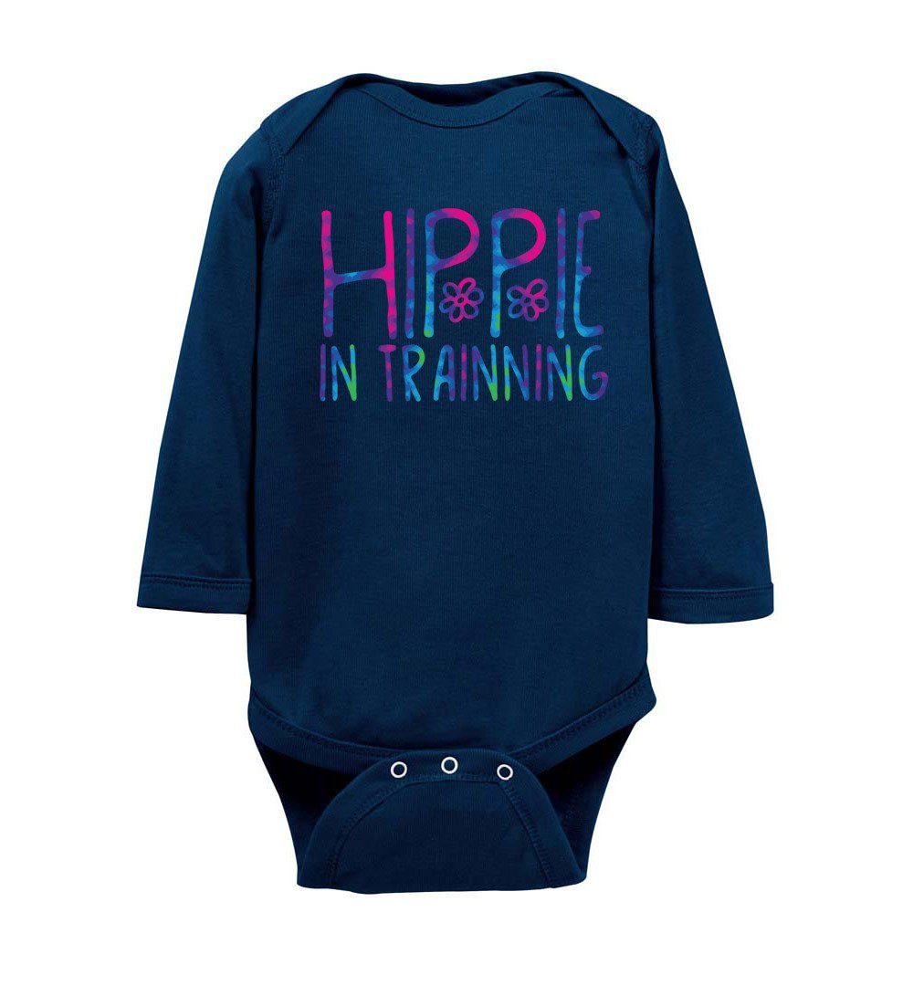 Hippie In Trainning - Infant Bodysuits Heyjude Shoppe LS Onesie Navy NB