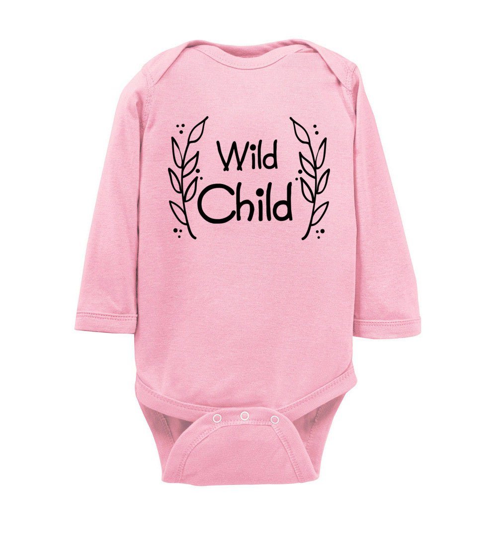 Wild Child - Infant Bodysuits Heyjude Shoppe LS Onesie Pink NB
