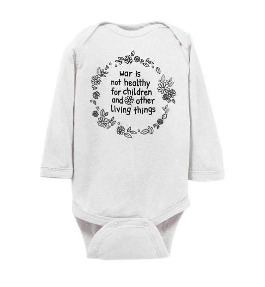 Anti War - Infant Bodysuits Heyjude Shoppe LS Onesie White NB