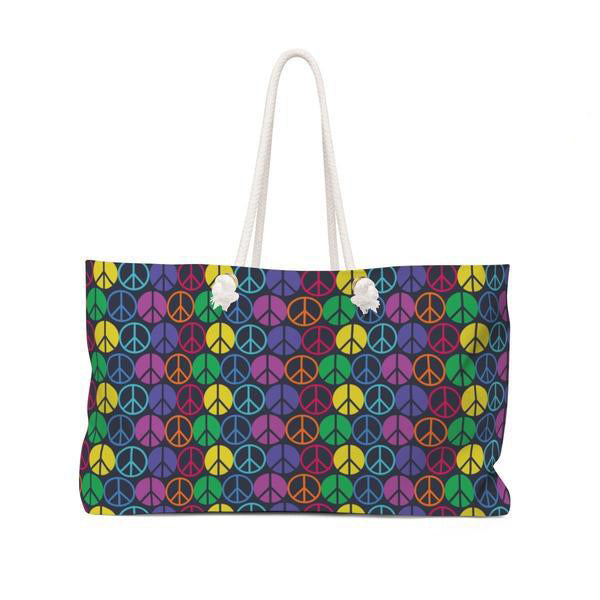 Peace Sign Pattern Weekender Bag